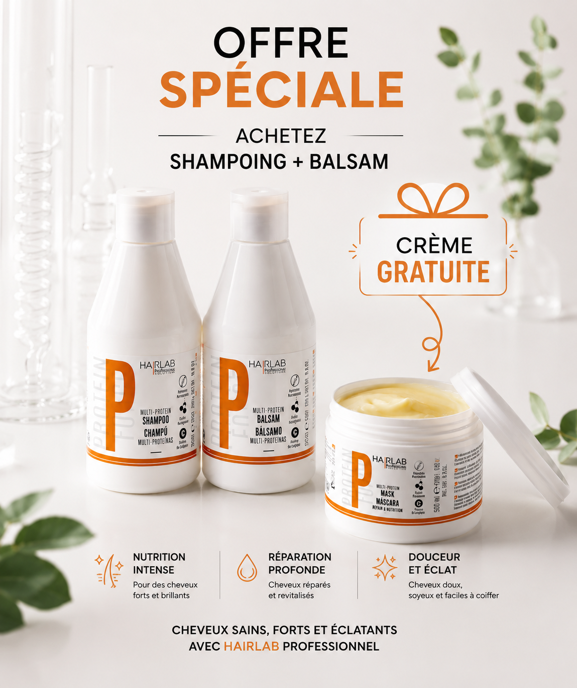 SHAMPOING ET BALSAM ET CRÈME OFFERT🎁