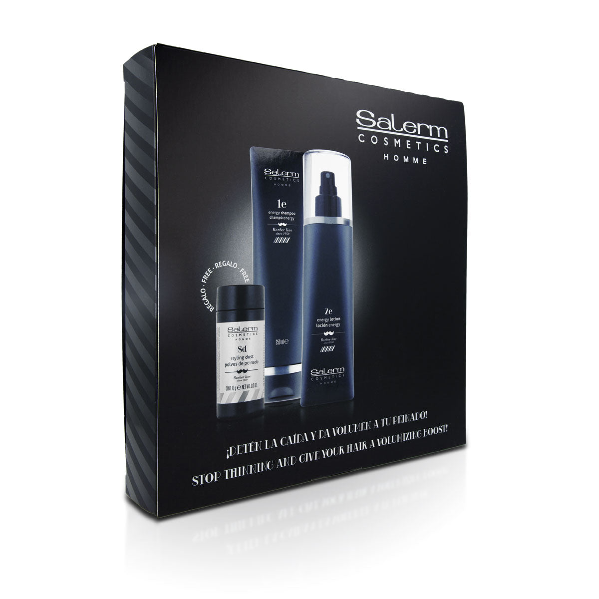 COFFRET ANTI-CHUTE ENERGY HOMME AVEC POUDRE COIFFANTE EN CADEAU 1981