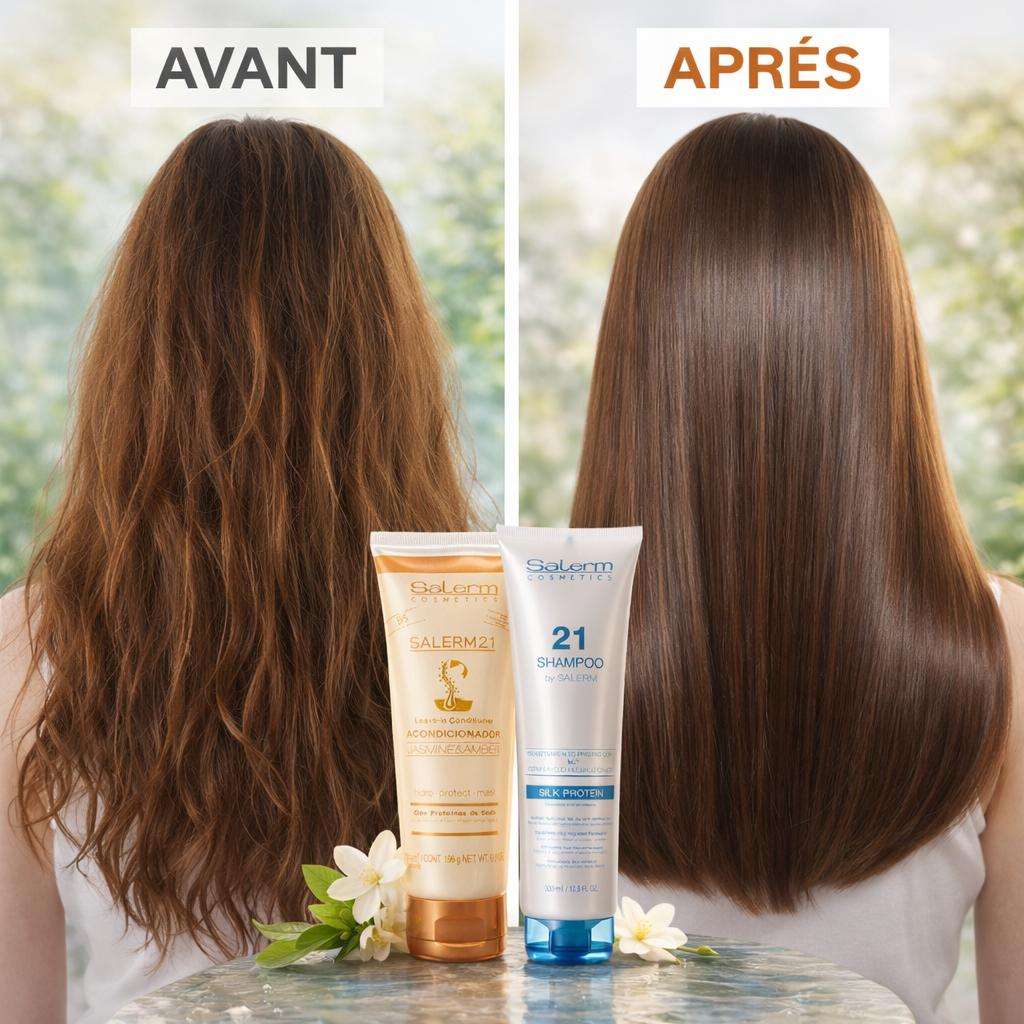 SHAMPOING SALERM 21 ET LEAVE IN CONDITIONER JASMIN & AMBRE SALERM 21